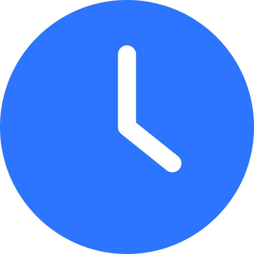 icône horloge bleu crayola