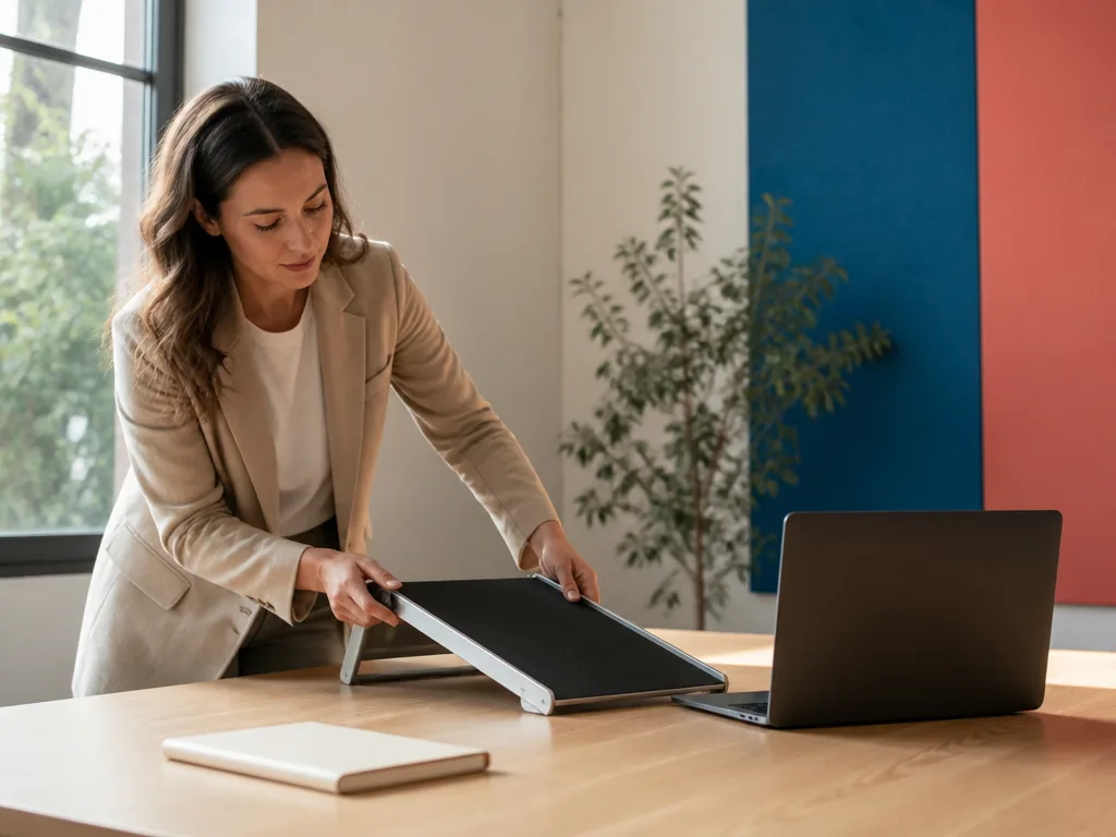 Personne utilisant un clavier adapté et un lecteur d'écran pour l'accessibilité numérique