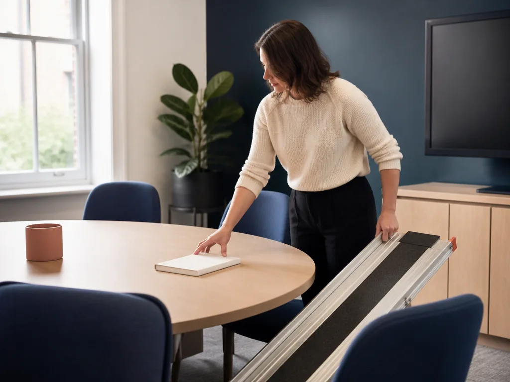 Équipe mixte collaborant dans un bureau accessible, chacun contribuant à parts égales